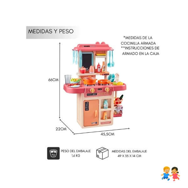 Cocina De Juguete 42 Accesorios Estilo Moderno.