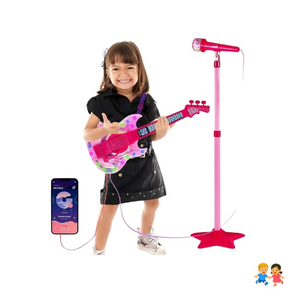 Guitarra Juguete Musical Con Micrófono Karaoke Para Niños