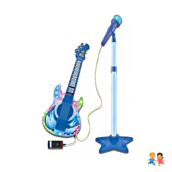 Guitarra Juguete Musical Con Micrófono Karaoke Para Niños