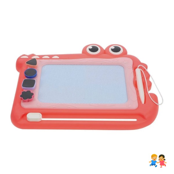 Pizarra Magnética Infantil Mágica Con Soporte Y 4 Sellos Rosa.