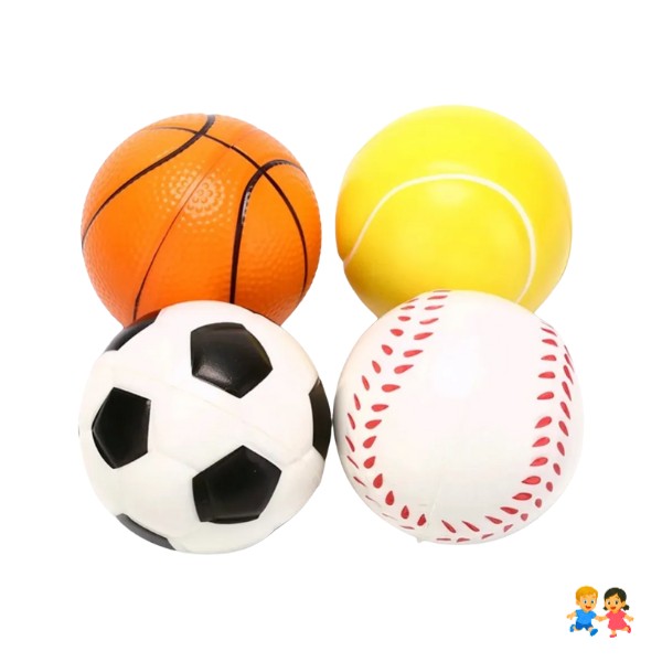 4 X Pelota Deportes Anti Estrés Espuma 7cm Sorpresa Variados.