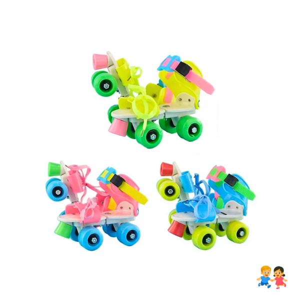 Patines 4 Ruedas Multicolor Para Niños Ajustable Artísticos Ajustable.