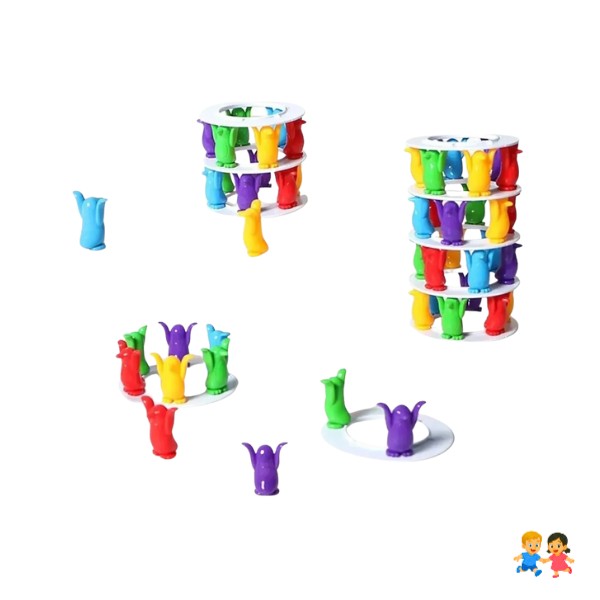 Divertidos Pingüinos Torre Balance Juego De Juego.