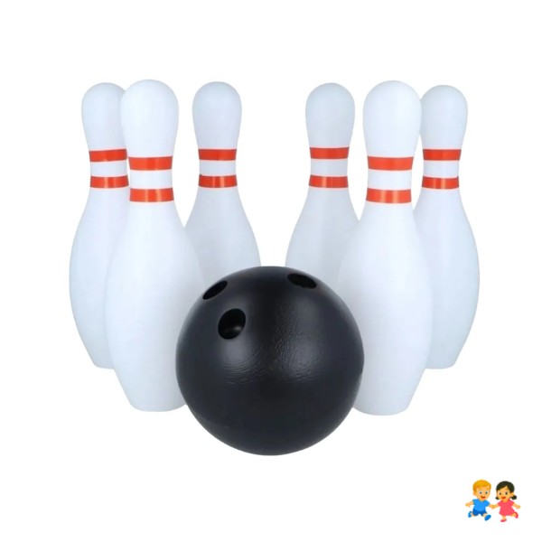 Set Juego De Bowling Plástico 6 Bolos Grandes Y Pelota Set Juego De Bowling