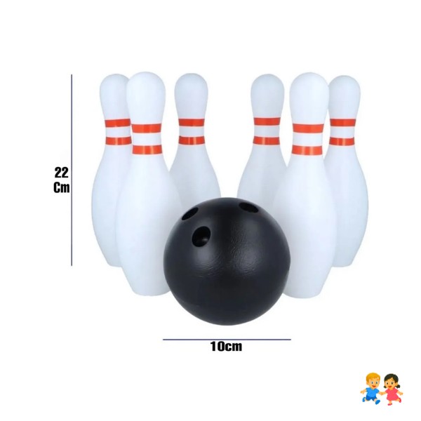 Set Juego De Bowling Plástico 6 Bolos Grandes Y Pelota Set Juego De Bowling
