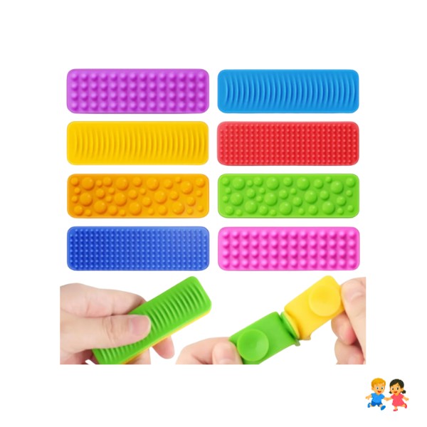 Kit Sensorial De 8 Piezas Antiestrés Con Ventosas Y Textura.
