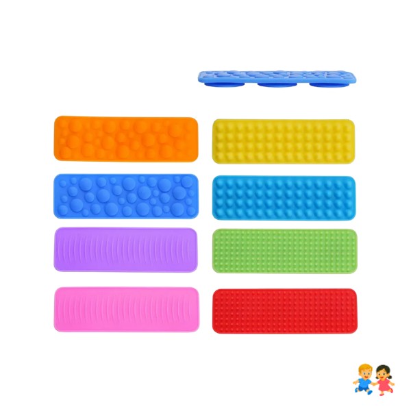 Kit Sensorial De 8 Piezas Antiestrés Con Ventosas Y Textura.