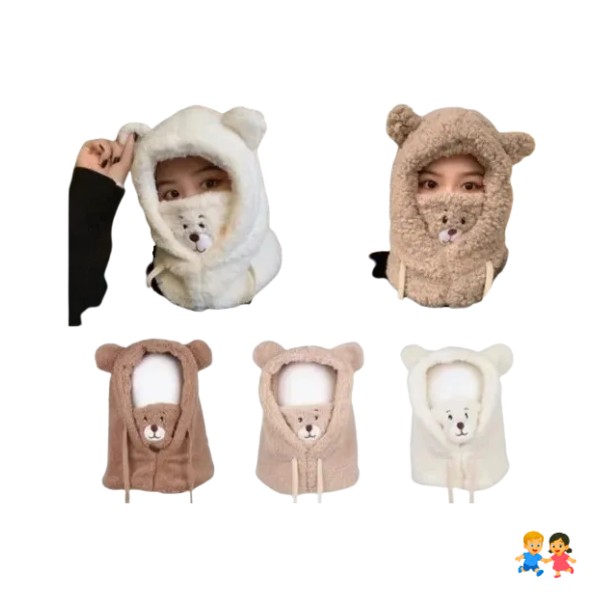 Gorro Pasamontaña Oso Felpa Chiporro Mascarilla