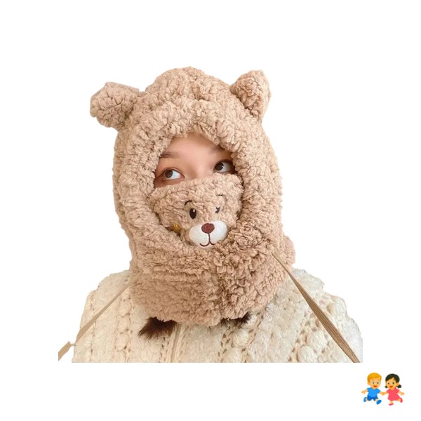 Gorro Pasamontaña Oso Felpa Chiporro Mascarilla
