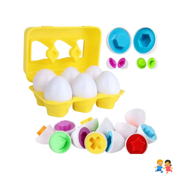 Set 6 Huevos Didácticos Estilo Montessori Juego Educativo
