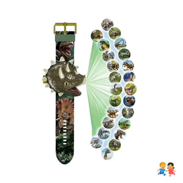 Reloj Con Luces Y Proyector De Dinosaurios Para Niños.