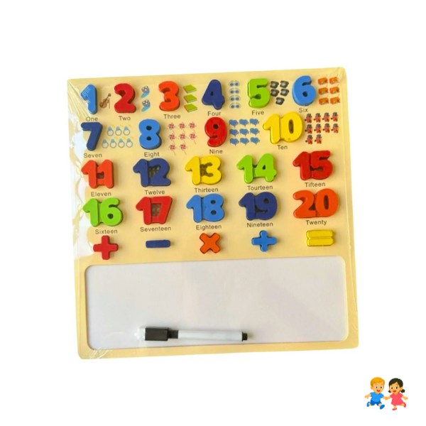 Tabla Encaje Didáctico Madera Número + Pizarra