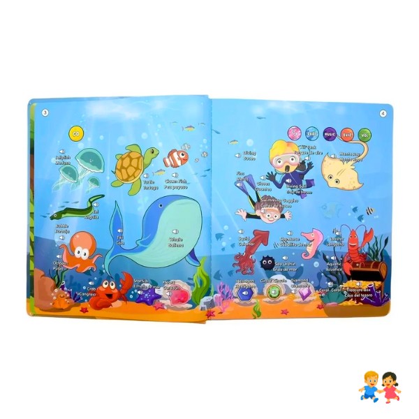 Libro Interactivo Con Sonidos Aprendizaje Ingles Español