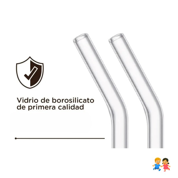Set 6 Bombillas Vidrio Y Cepillo Para Limpieza Varios