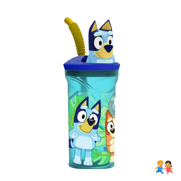Vaso Con Bombilla 3D Bluey.