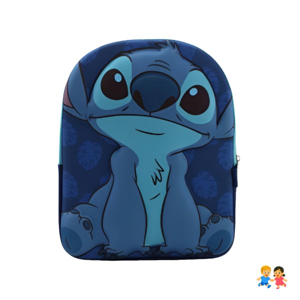 Mochila Escolar Face 3d Stitch Niños Niñas