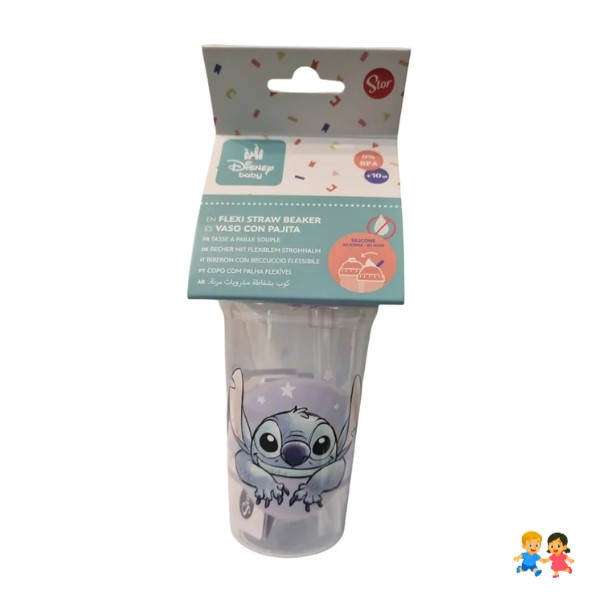 Vaso Stitch Con Bombilla Flexible 295ml Stitch Disney