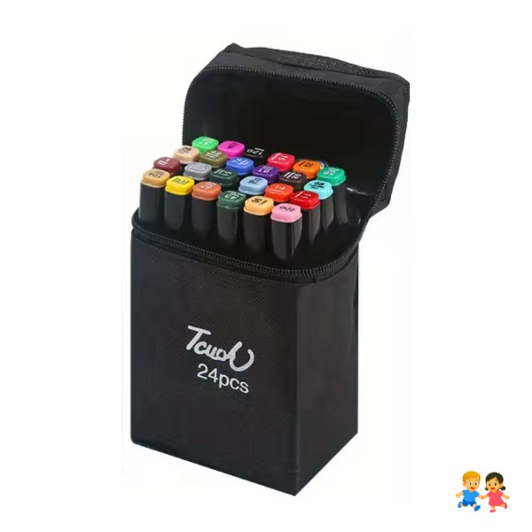 Set Plumones Doble Punta 24 Piezas
