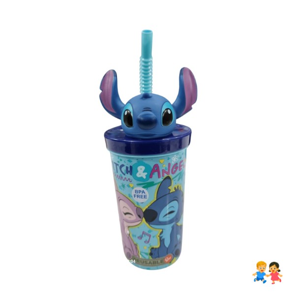Vaso Toma Jugo Para Niños Figura 3d Disney Stitch