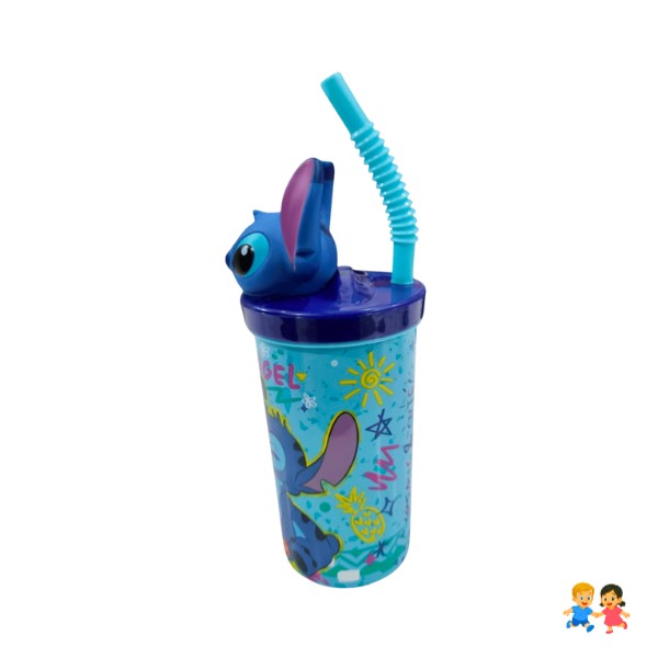 Vaso Toma Jugo Para Niños Figura 3d Disney Stitch
