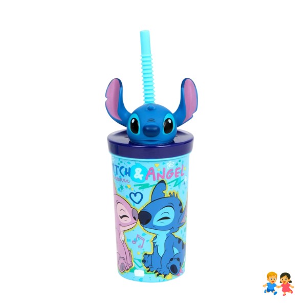 Vaso Toma Jugo Para Niños Figura 3d Disney Stitch