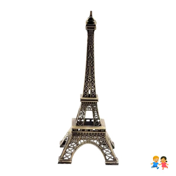 Torre Color Bronce De 22 Cm Adorno Mesa Metal