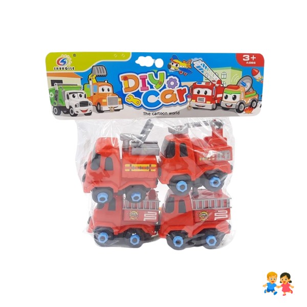 Pack De Autitos De Bombero Armable Para Niños