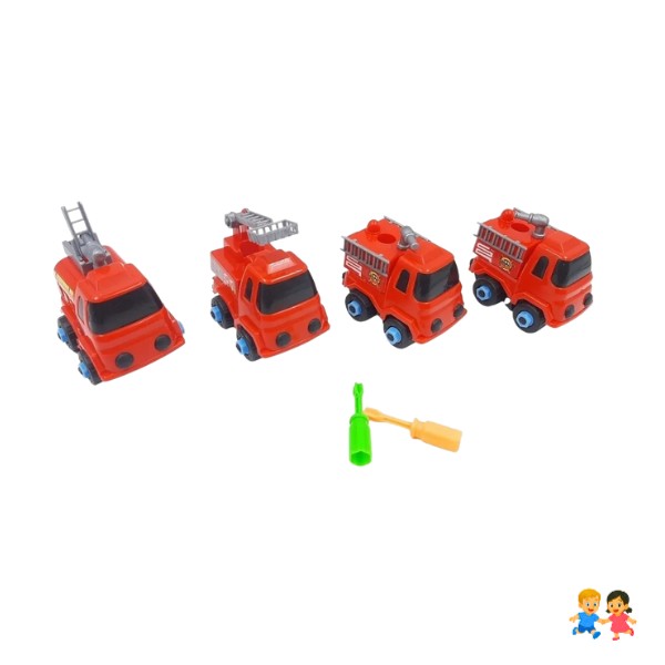 Pack De Autitos De Bombero Armable Para Niños