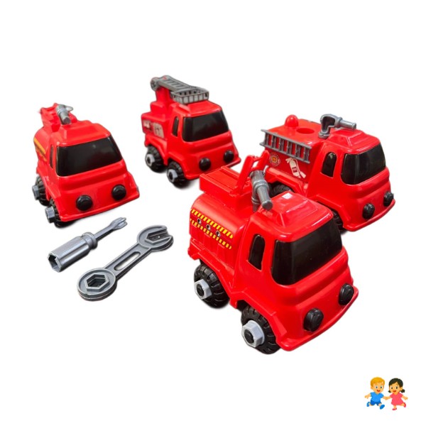 Pack De Autitos De Bombero Armable Para Niños