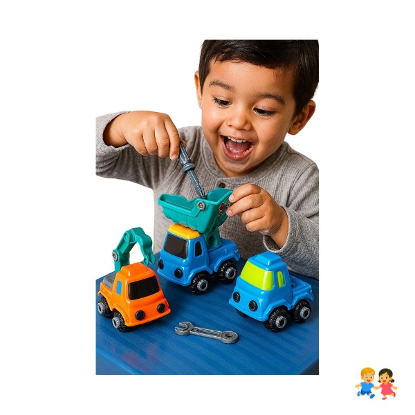 Set Autitos De Construccion Tracción Armable Niños.