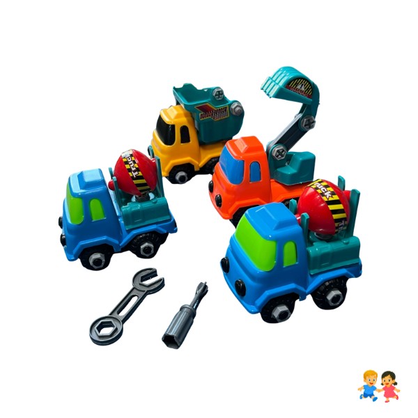Set Autitos De Construccion Tracción Armable Niños.
