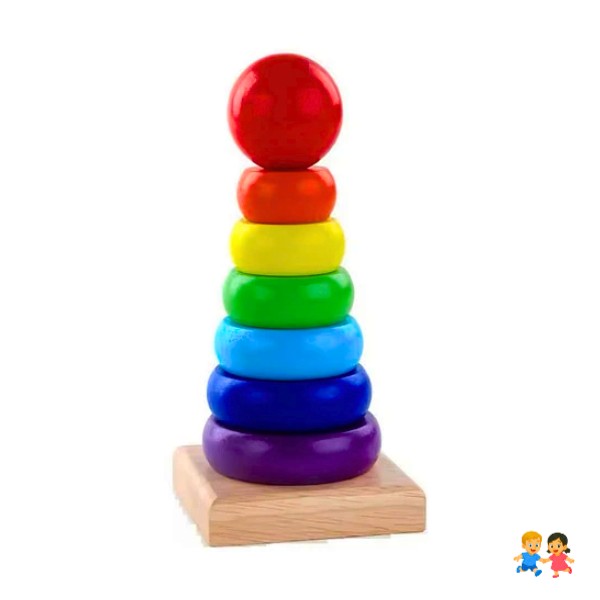 Torre Madera Juego De Encaje Didáctico Montessori