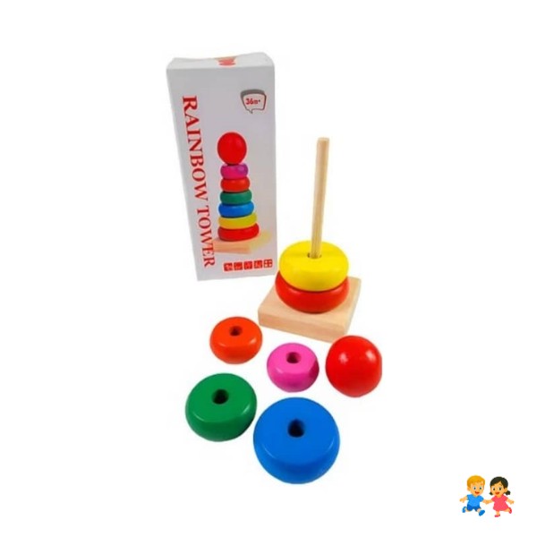 Torre Madera Juego De Encaje Didáctico Montessori