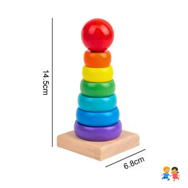 Torre Madera Juego De Encaje Didáctico Montessori