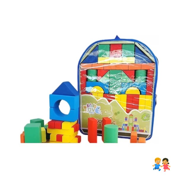 Juguete Montessori Mochila Bloques De Madera Didáctico
