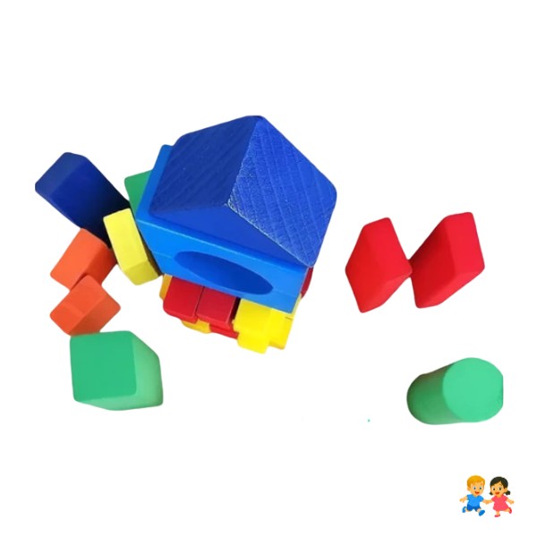 Juguete Montessori Mochila Bloques De Madera Didáctico