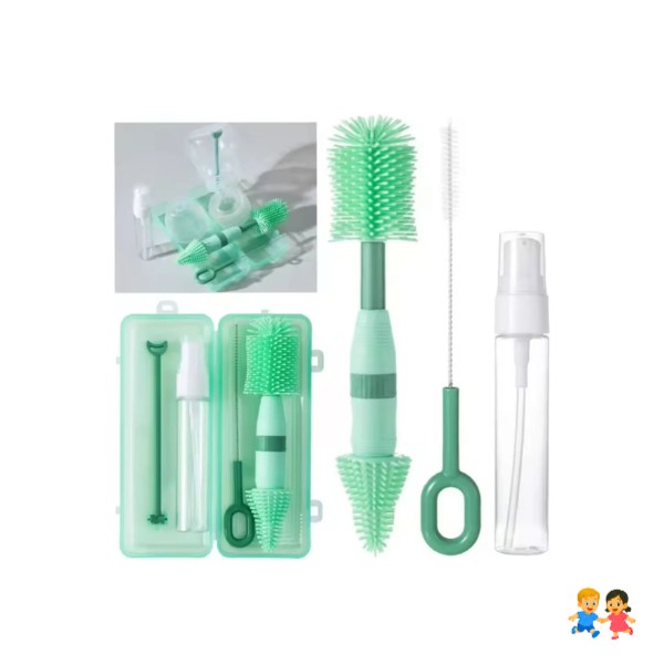 Kit Limpiador De Biberones 4 En 1 Portátil Con Estuche