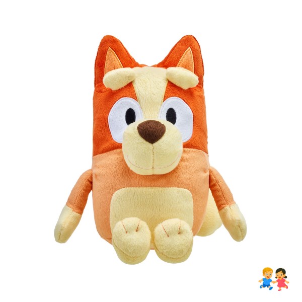 Peluche Suave bingo 30 Cm naranja azulado.