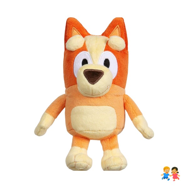 Peluche Suave bingo 30 Cm naranja azulado.