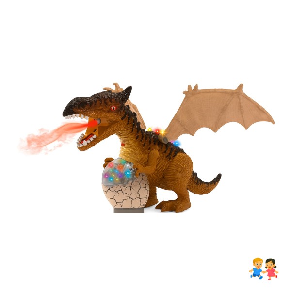 Dinosaurio Con Huevo Camina Sonido Luz y Humo