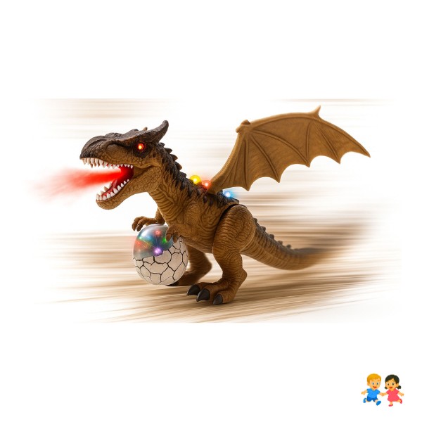 Dinosaurio Con Huevo Camina Sonido Luz y Humo
