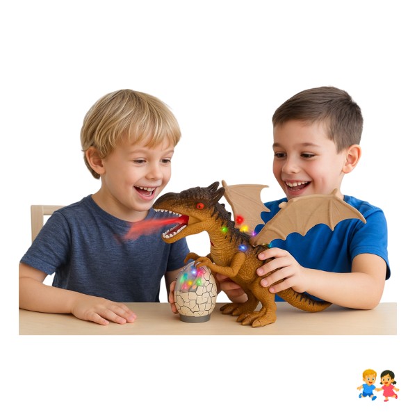 Dinosaurio Con Huevo Camina Sonido Luz y Humo