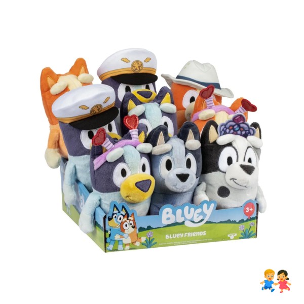 Peluche Bluey Friends Con Gorro o Cintillo Original 20cm