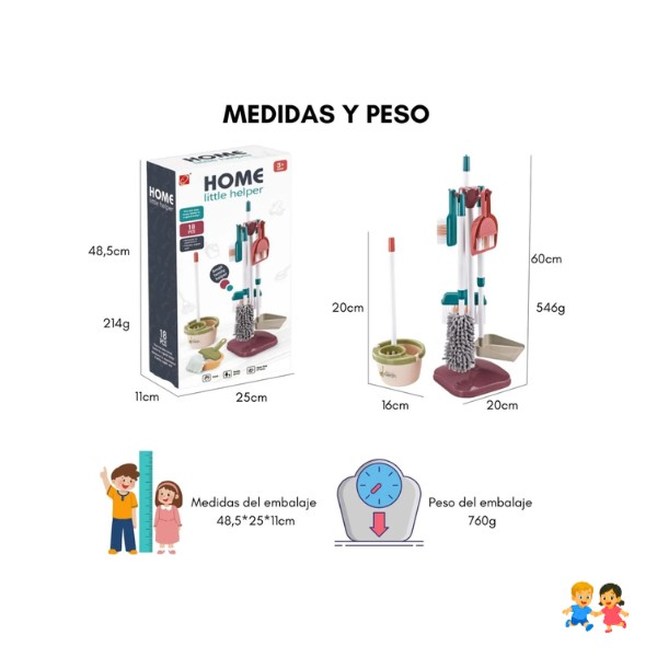 Set De Aseo Didáctico Niños Juguete De Limpieza.