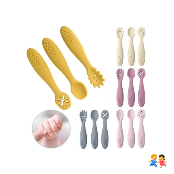 3 Cucharas Soft De Aprendizaje Silicona