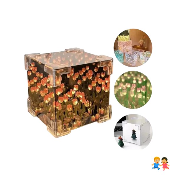 Espejo Led Cube Tulipanes Lamparas Led Lamparas De Noche