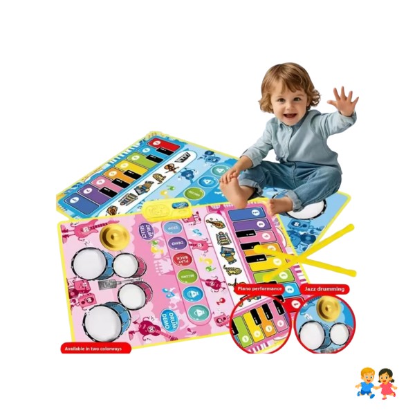 Alfombra Musical Piano Y Tambor Juguete Para Niños