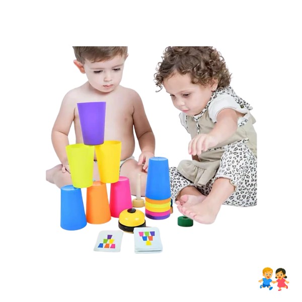 Juego De Vasos Apilables Stackked Cup Estimulación Cognitiva