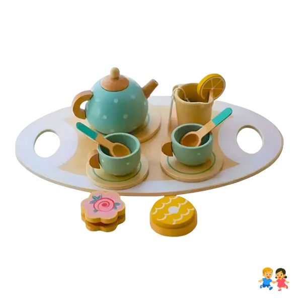 Juego Tazas De Té Madera Niños Juguete Didáctico