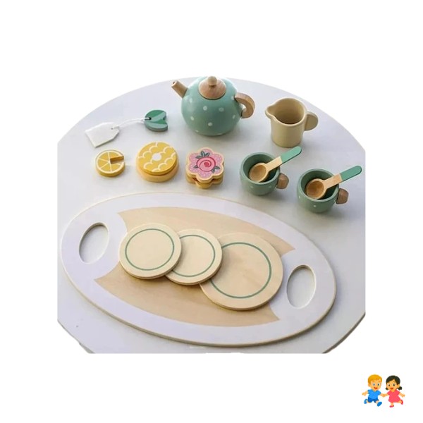 Juego Tazas De Té Madera Niños Juguete Didáctico